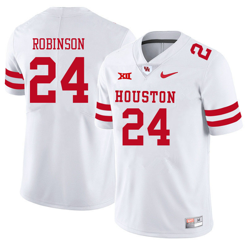 Men #24 Malik Robinson Houston Cougars College Big 12 Conference Football Jerseys Sale-White
